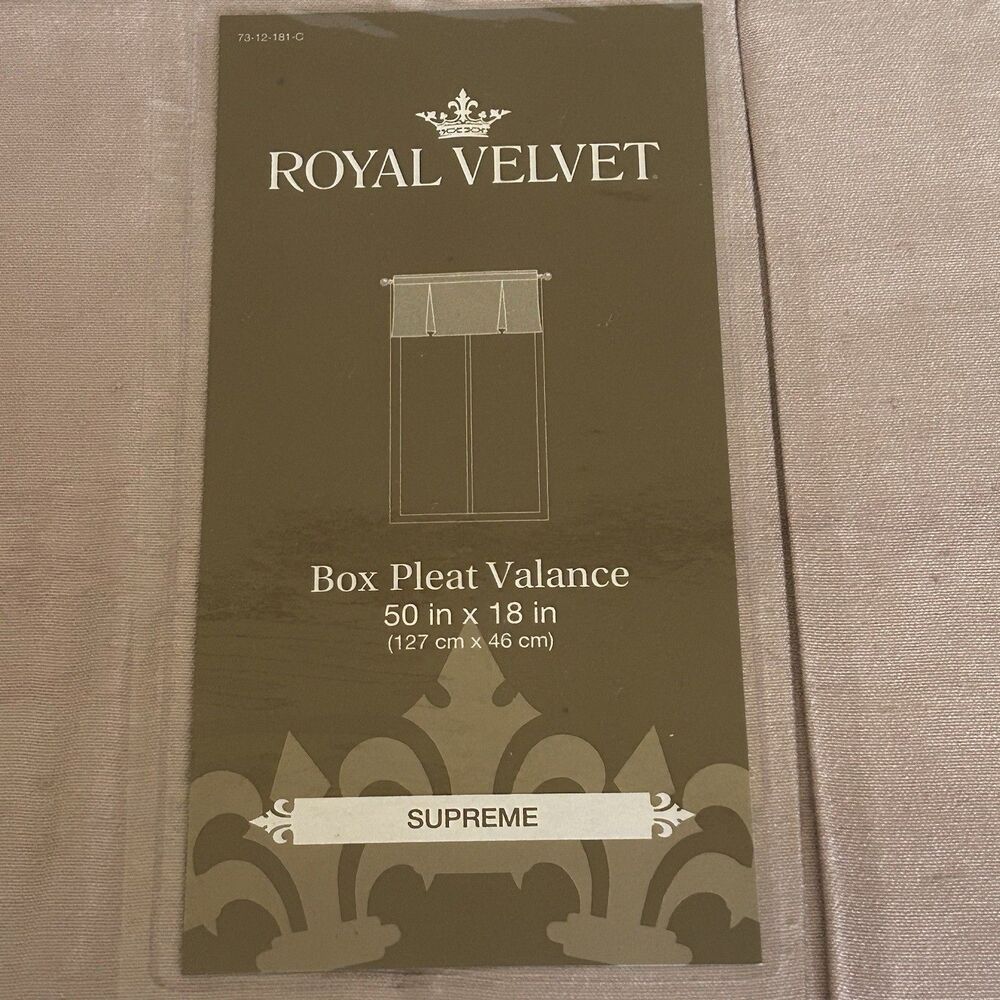 JCP Royal Velvet Supreme Box Pleat Valance Gray Rose 50” x 18” NEW In Package - Picture 3 of 6